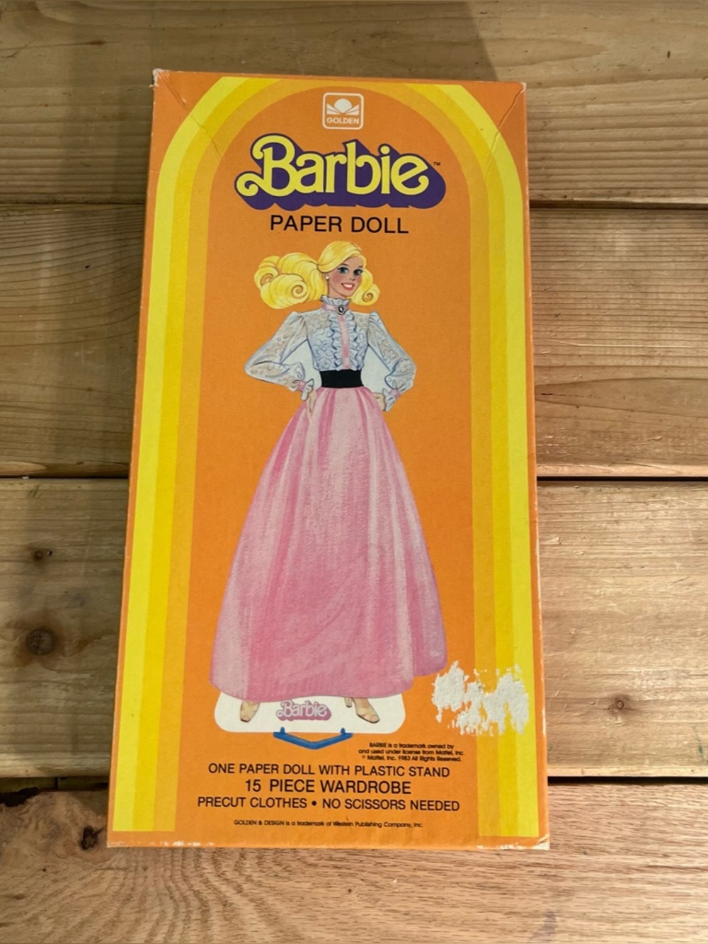 Vintage 1983 Barbie Angle Face Paper Doll Set/Original Box/15 Piece wardrobe